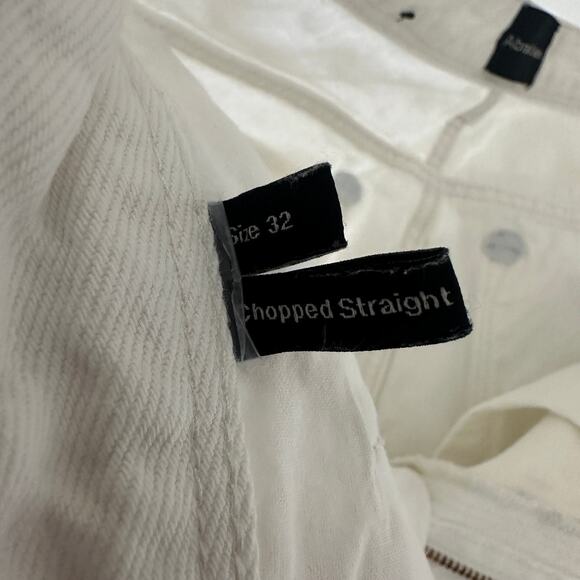Abrand Men's jeans size 32x25.5 white chopped straight frayed hem stiff denim - Picture 8 of 10